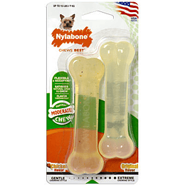 Twin pack huesos roer y morder flexi chew