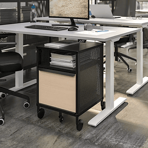 Adjustable desk, gray/white RODULF