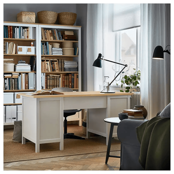 Desk, white/sepia tint HEMNES 5