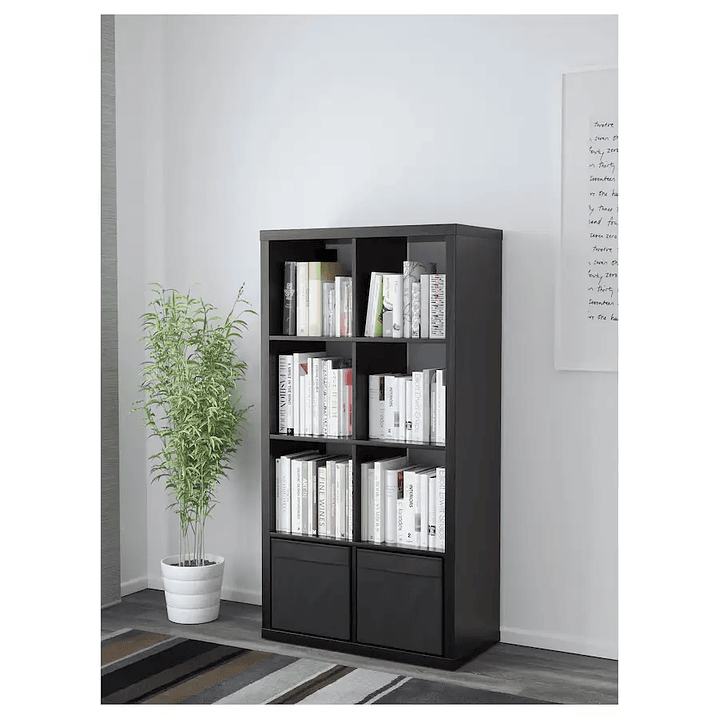 Furniture combination with drawers, black KALLAX 2